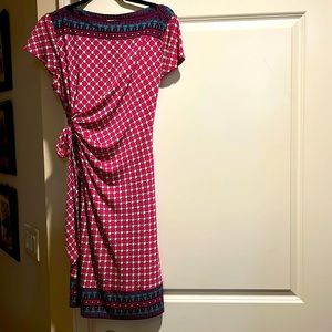 Donna Morgan pink and green print dress